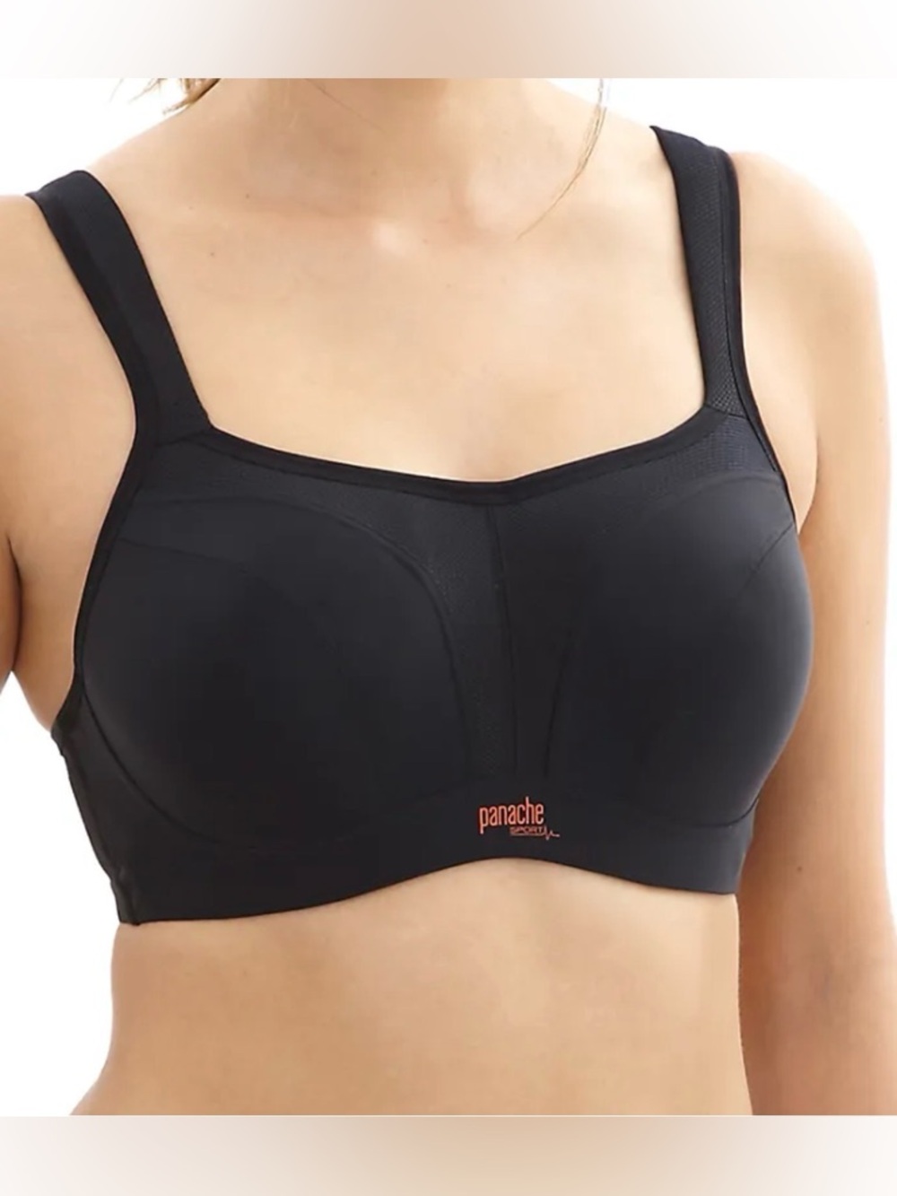 Panache Sport 5021 Black Underwire High Impact Convertible Sports Bra Size 40E